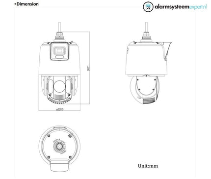 Hikvision Hikvision DS-2SE7C425MW-AEB(14F1)(P3), 4MP Dual camera met PTZ 25X zoom en vaste camera ineen.