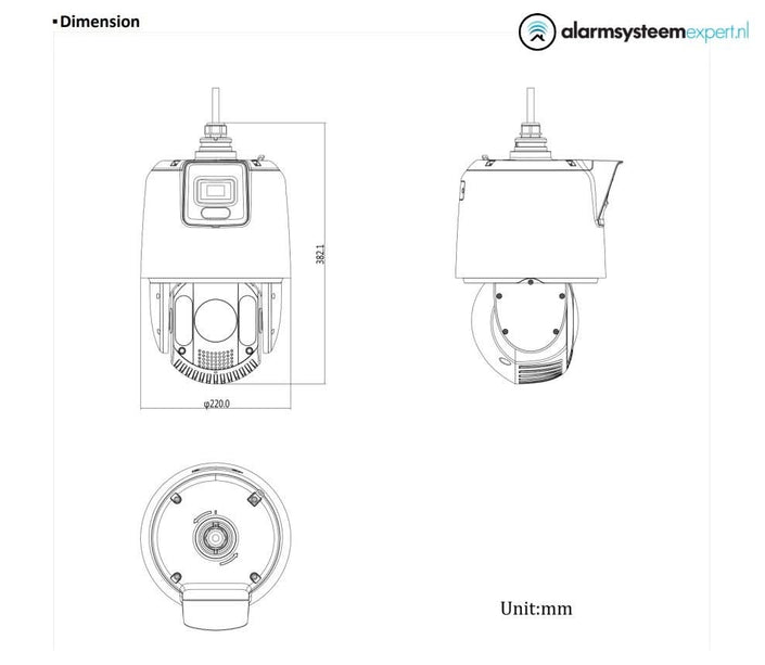 Hikvision DS-2SE7C425MW-AEB(14F1)(P3), 4MP Double caméra avec PTZ 25X zoom et caméra fixe en un.