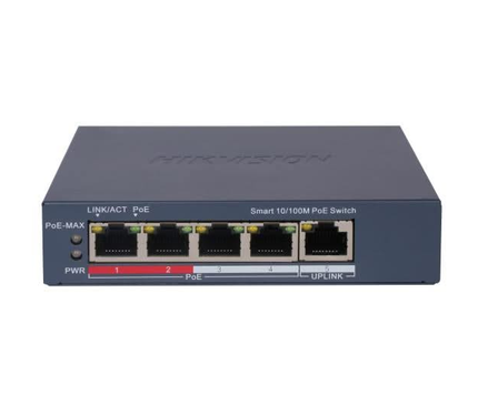 Hikvision Hikvision DS-3E1105P-EI, 5 poorts Smart switch met 4x PoE, 100 Mb