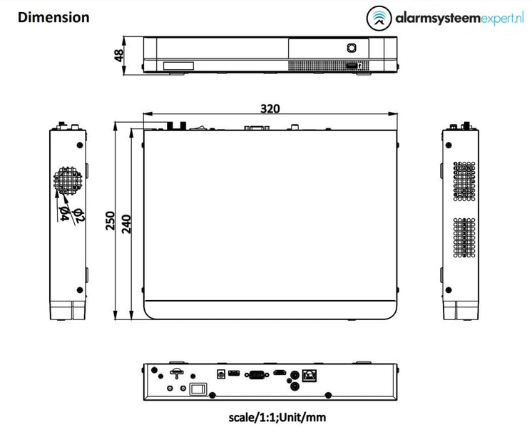 Hikvision Hikvision DS-7604NI-K1/4G NVR 4 kanalen 4K met HDMI en 4G