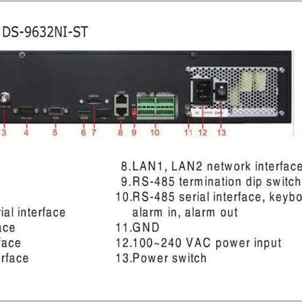 Hikvision Hikvision DS-9632NI-I8 Enregistreur vidéo sur IP (32 caméras) 8x SATA, 2x LAN