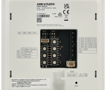 Hikvision Hikvision DS-KH7100EY-E2-W, 2-Draads Modulaire intercom, binnenpost monitor