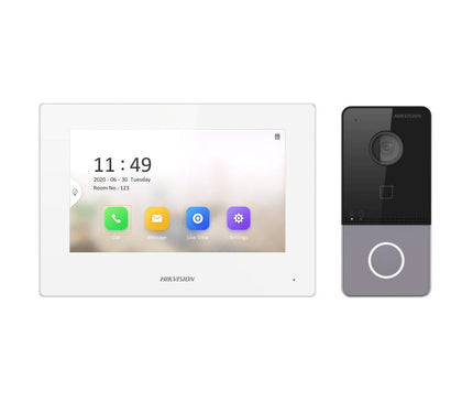 Hikvision Hikvision DS-KIS603-P(B) Video-Sprechanlage 1 Video-Türklingel 1 Innenstation 7" 2x Netzteil