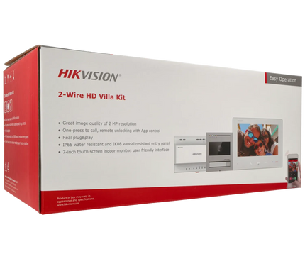 Hikvision Hikvision DS-KIS704EY/RVS, Video intercom 2 Draads Full HD 2-draads Set