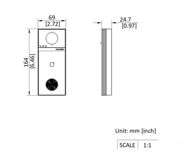Hikvision Hikvision DS-KV6114-WBE1, Videodeurbel 4MP, WiFi/PoE, Micro SD slot, 150gr. kijkhoek