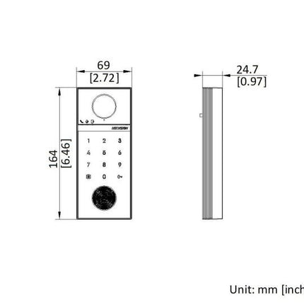 Hikvision Hikvision DS-KV6124-WBE1, Sonnette vidéo 4MP, WiFi/PoE, Micro SD slot, 150gr (clavier numérique)