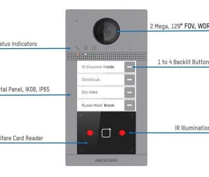 Hikvision Hikvision DS-KV8113-WME1 Unterputz 1 Ruftaste IR-Beleuchtung PoE 12v