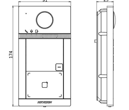 Hikvision Hikvision DS-KV8213-WME1 Inbouw 2 beldrukkers IR verlichting PoE 12v