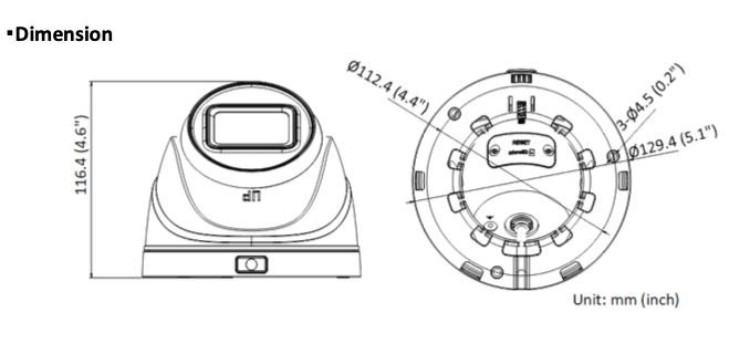 Hikvision Hikvision HWI-T640HA-Z 4MP motorzoomlens Turret camera, PoE, Micro SD slot, IR, Acusense