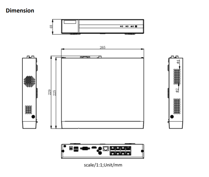 Hikvision Hikvision HWN-4108MH-8P, 8 Kanaals 8Mp/4K NVR, 8x PoE