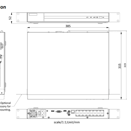 Hikvision Hikvision HWN-4216MH-16P, 16 Channel 8Mp/4K NVR, 16x PoE