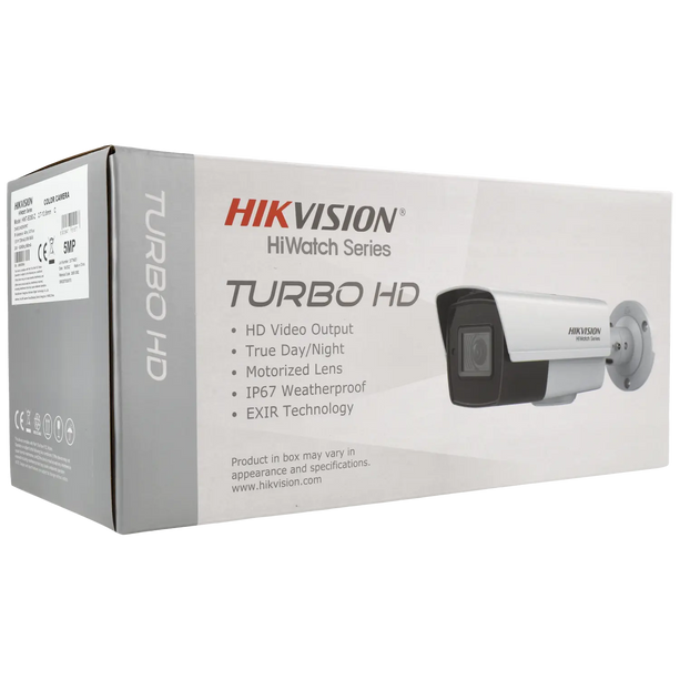 Hikvision HWT-B350-Z 5MP, Bullet Motor Zoom 2.7 - 13.5 mm , Fonction autofocus, 40m IR, Sortie vidéo 4 en 1