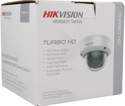 Hikvision HWT-D381-Z, 8MP Motor Zoom objectif 2.8-12mm, caméra dôme, 40m IR, 4 en 1 sortie vidéo coaxiale