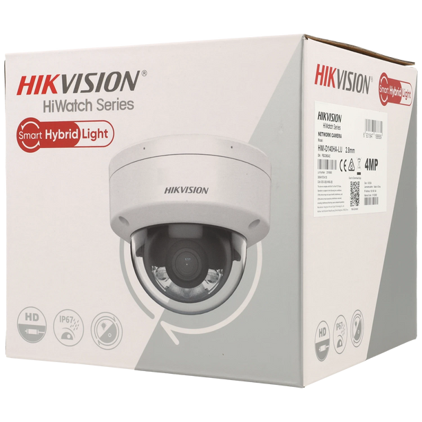 Hikvision HWI-D140HA-LUC, 4Mp 2.8mm, Smart Hybrid Light, PoE, dubbele ingebouwde microfoon