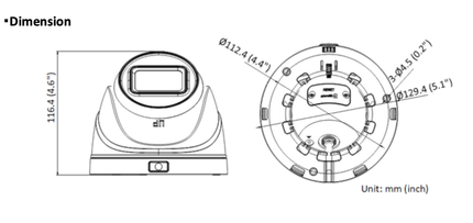 Hikvision HWI-T640HA-Z 4MP motorzoomlens Turret camera, PoE, Micro SD slot, IR, Acusense