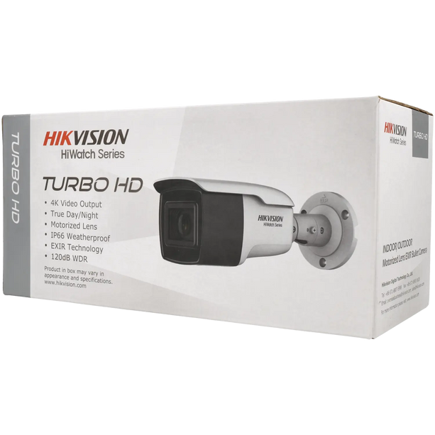 Hikvision HWT-B381-Z,  8MP (4K), 80m IR, Motorzoom lens, Turbo HD coax bullet