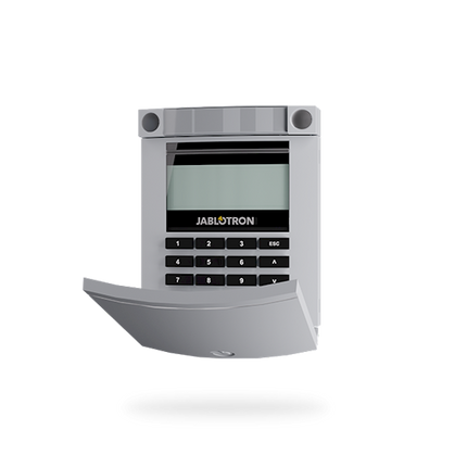 Jablotron JA-114E-GR, BUS-Code Bedienfeld mit LCD, Tastatur und RFID grau