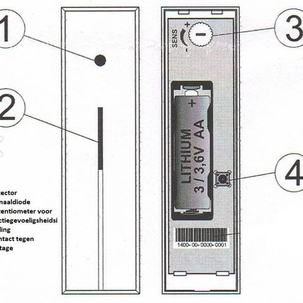 Jablotron JA-180B Glasbreukdetector