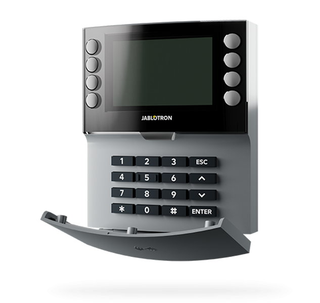Jablotron JA-155E-GR, Wireless controller with four-segment keypad, LCD and RFID reader