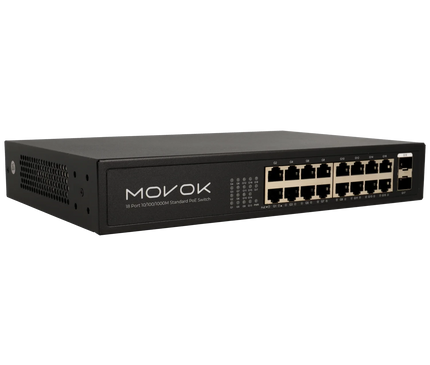 Movok Movok 18 Poorts PoE Switch, 16x PoE, 2x Uplink
