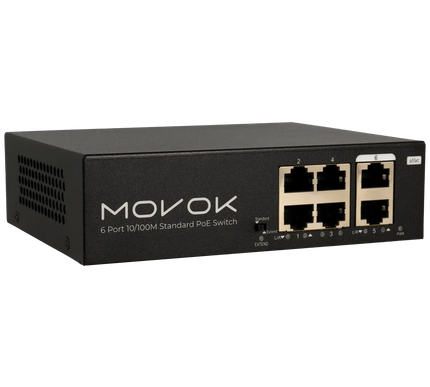 Movok Movok Commutateur PoE 6 ports, 100Mb, 250m PoE