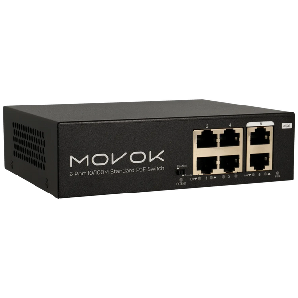 Movok Movok 6 Poorts PoE Switch, 100Mb, 250m PoE