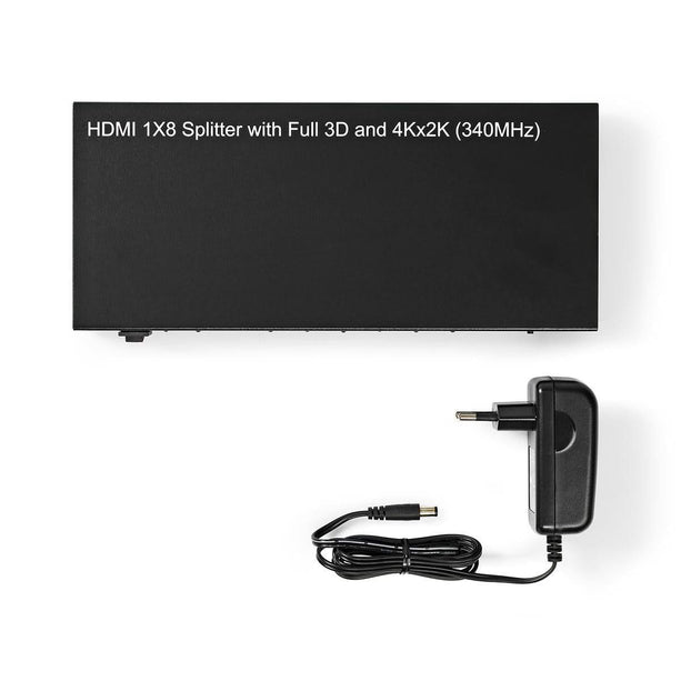 Nedis Nedis Nedis 8-Port HDMI Splitter 8x HDMI Output 4K@30Hz 3.4 Gbps Metal Anthracite