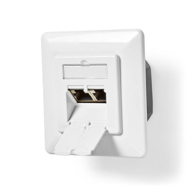 Nedis Nedis Netwerk Wanddoos inbouw,  2 poorten CAT6 Wit