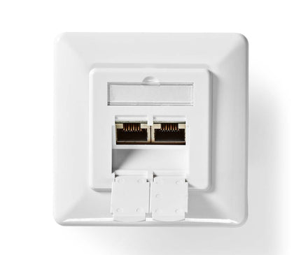 Nedis Nedis Netwerk Wanddoos inbouw,  2 poorten CAT6 Wit