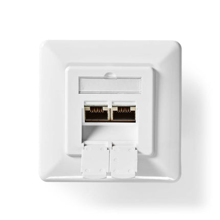 Nedis Nedis Network Wall Box flush mount, 2 ports CAT6 White