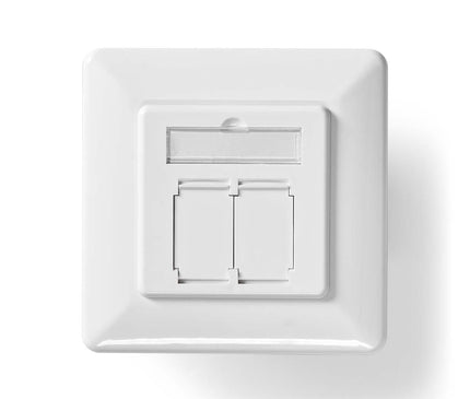Nedis Nedis Netwerk Wanddoos inbouw,  2 poorten CAT6 Wit