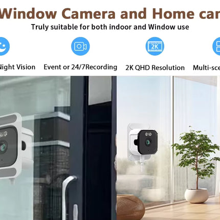 blurams Beveiligingscamera voor binnen, 2K, 1080p camera's, huisbeveiliging, 360° thuisbeveiligingscamera, AI-gezichtsherkenning, nachtzicht, bewegingsdetectie, sirene, cloud en SD (alleen 2,4 GHz