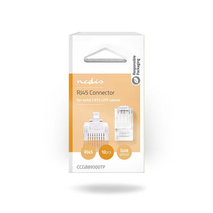 Nedis Nedis RJ45 Connector CAT5e , Verguld 10 Stuks, Solid Ader
