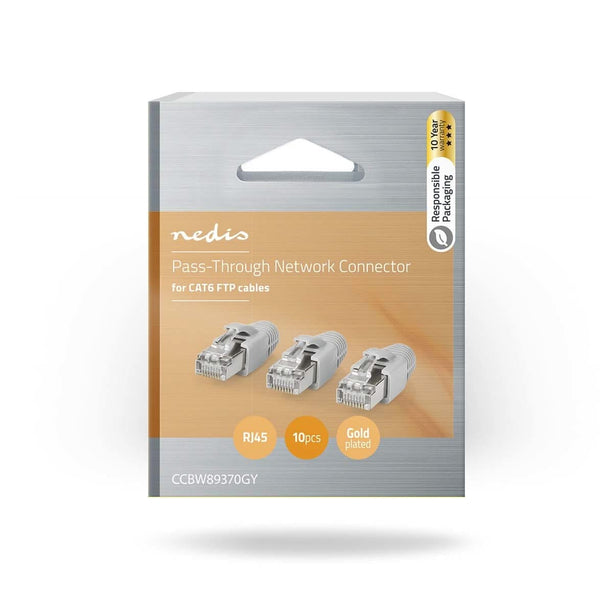 Nedis Nedis RJ45 Connector CAT6 FTP Pass Through Solid 10 pcs.