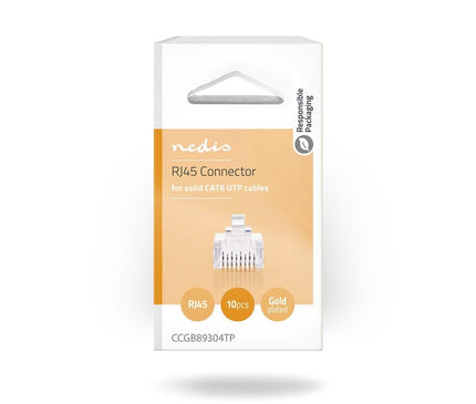 Nedis Nedis Connecteur RJ45 CAT6, doré 10 pièces, conducteur solide