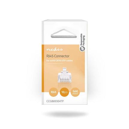 Nedis Nedis Connecteur RJ45 CAT6, doré 10 pièces, conducteur solide