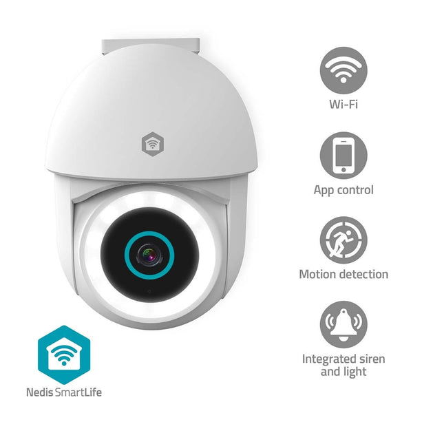 Nedis Nedis SmartLife PT bestuurbare camera voor buiten met WiFi en spotlight (Full Color), vaste voeding