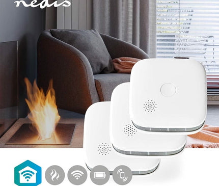 Nedis Nedis SmartLife Rookmelder set van 3 stuks incl. vervangbare batterijen