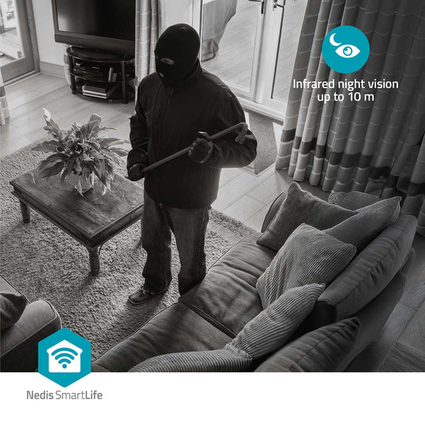 Nedis Nedis Wi-Fi Smart IP-Camera HD Pan Tilt Functie