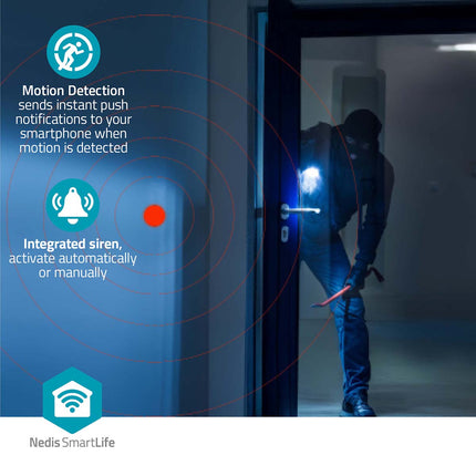 Nedis Nedis Wi-Fi Smart IP-Camera HD Pan Tilt Functie