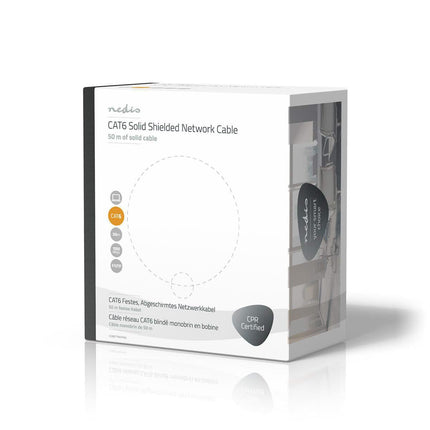 Nedis Netwerkkabel CAT6 F/UTP,  50 mtr op rol, 100% koper, Solid aders