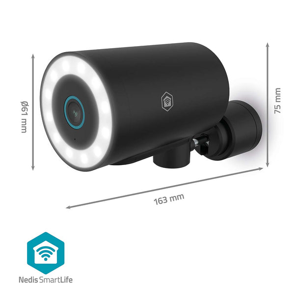 Nedis Wi-Fi Smartlife 8Mp 4K IP-camera voor buiten met spotlight, vaste voeding