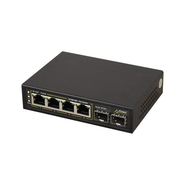 Pulsar Pulsar SPG64WP 4xPoE+ 2x SFP Gigabit uplink switch 60W t.b.v Pulsar kast