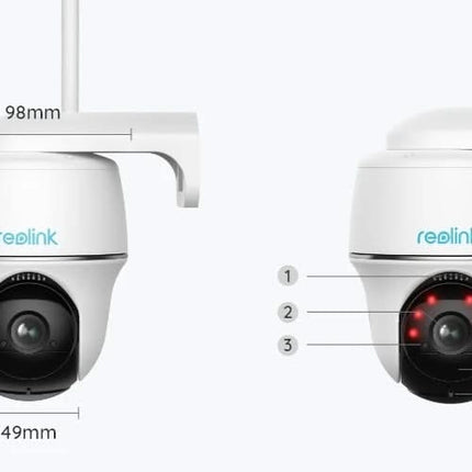 Reolink B430 5mp, draadloze Pan & Tilt Dual WiFi camera op batterij (oplaadbaar)