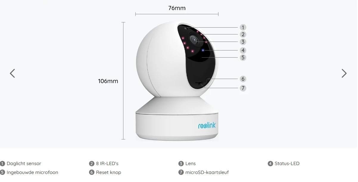 Reolink E330, 4 MP Dual-Band WiFi Pan&Tilt camera voor binnen