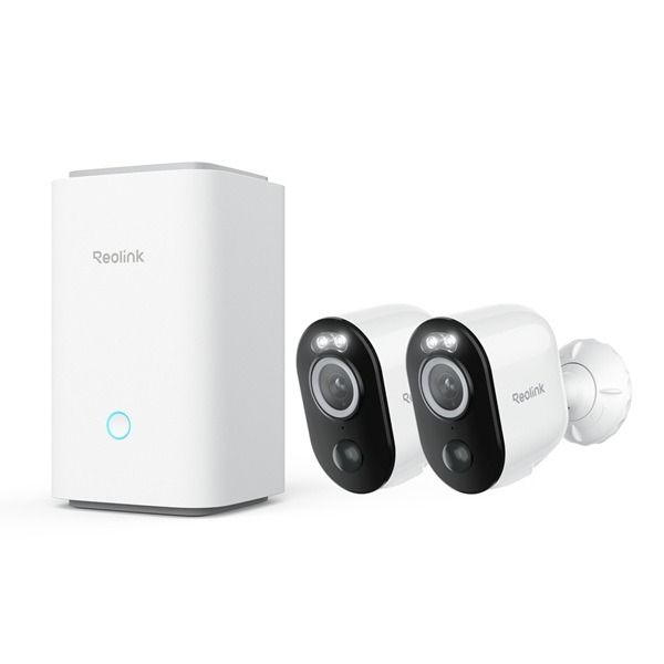 Reolink Home Hub1 met 2x Reolink B350 8MP camera's en 2x zonnepaneel, 1x 128GB Sd-kaart