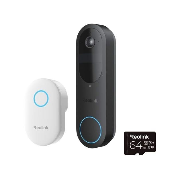 Reolink Reolink D340B WiFi Video Doorbell Chime and 64GB micro SD card