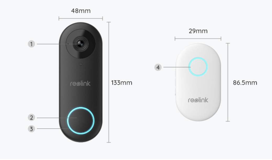 Reolink Reolink D340W Smart 2K+ WiFi Video deurbel met losse bel