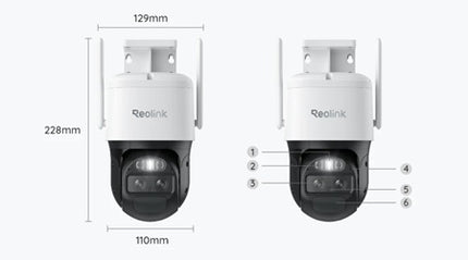 Reolink Reolink G770-W, 4G LTE 8MP 4K Dual-Lens Akku-Kamera mit Auto-Zoom-Tracking
