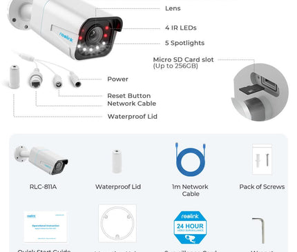 Reolink Reolink P430 Zwart, 8Mp/4K slimme detectie Spotlight 5x Zoom PoE 2 weg audio
